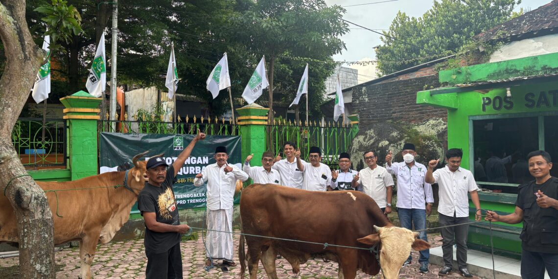 PKB Trenggalek Sembelih 5 Hewan Kurban, Daging Kurban untuk ke Warga dan Kader