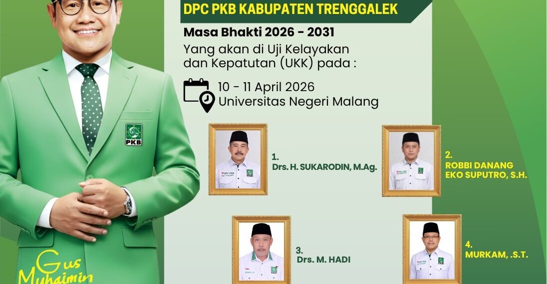 DPW PKB Jatim Umumkan Empat Calon Ketua DPC PKB Trenggalek, Siap Ikuti UKK